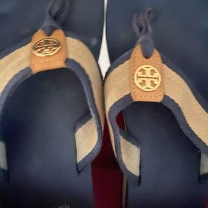 Tory Burch size 10 wedge flip flop. Slightly worn.